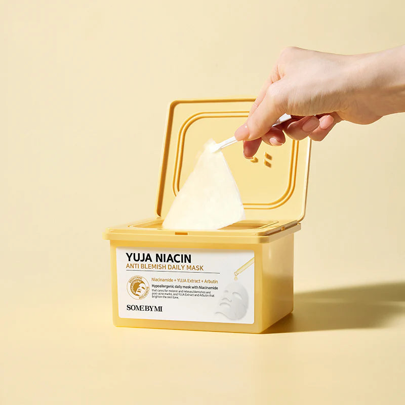 SOME BY MI Yuja Niacin Anti-Blemish Daily Mask 30 vnt. lakštinės veido kaukės
